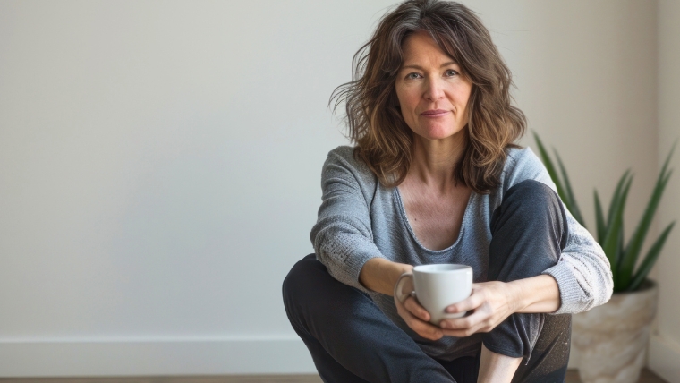 How To Navigate Empty Nest Syndrome Bereavement Support and Coping with Life Changes Mature woman sitting on the floor in at home with a cup of coffee | How To Navigate Empty Nest Syndrome Bereavement Support and Coping with Life Changes | Mindful Health Solutions