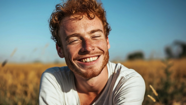 Solutions for Treating and Overcoming the Stigma of Depression in Men Man smiling in a field with the sun on his face | Solutions for Treating and Overcoming the Stigma of Depression in Men | Mindful Health Solutions