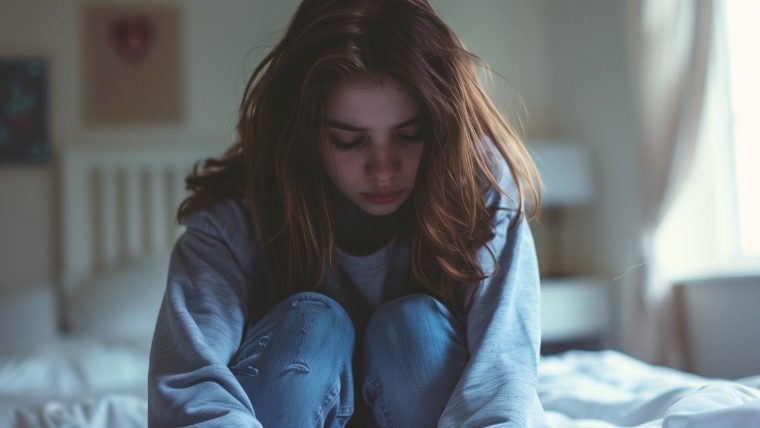 The Power of Early Intervention Identifying and Treating Youth Depression Teenage girl in her room with her head down and arms wrapped around her legs | The Power of Early Intervention Identifying and Treating Youth Depression