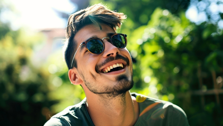 How Deep Transcranial Magnetic Stimulation (TMS) Helps with Treatment-Resistant OCD Man in sunglasses outside smiling | How Deep Transcranial Magnetic Stimulation (TMS) Helps with Treatment-Resistant OCD