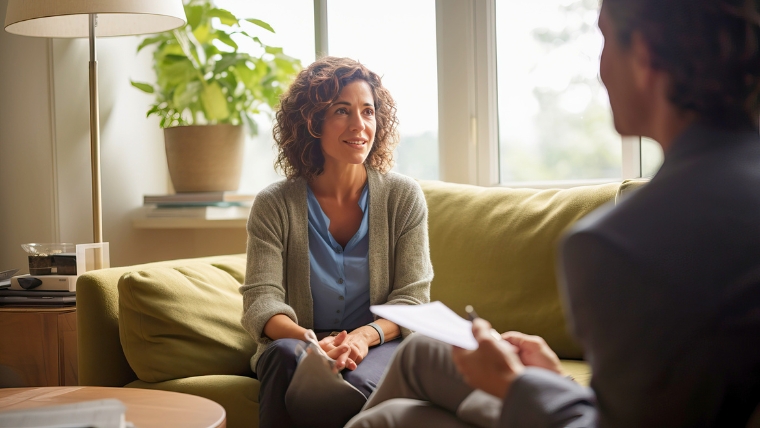 Destigmatizing Therapy and 5 Ways It’s Improving Mental Well-Being A woman attending an in-person therapy appointment | Destigmatizing Therapy and 5 Ways It's Improving Mental Well-Being