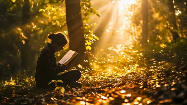 Mental Health Resources 6 Self-Help Books to Improve Your Life A woman reading a book in a wooded park | Mental Health Resources 6 Self-Help Books to Improve Your Life | Mindful Health Solutions