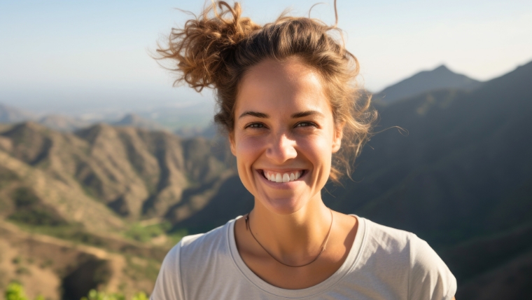 8 Transformative Benefits How Ketamine Infusion Therapy Breaks Through the Fog of Depression Adult woman smiling with a panoramic mountain view behind her | 8 Transformative Benefits How Ketamine Infusion Therapy Breaks Through the Fog of Depression | Mindful Health Solutions