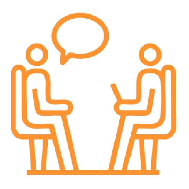Two people talking about fast TMS